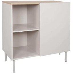 sweeek Aparador, mueble de almacenamiento de metal y decoración de madera 1