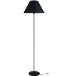 Tosel Lámpara de pie columna metal negro pantalla negro