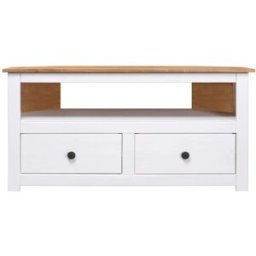 Maison Chic Mueble esquinero tv madera blanco 93x49x49 cm