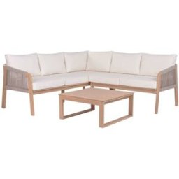 NIYLO Conjunto de muebles de jardín de acacia 200x200x68 cm 5 plazas