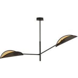 Wonderlamp Lámpara colgante estilo moderno con 2 pantallas de tela negra