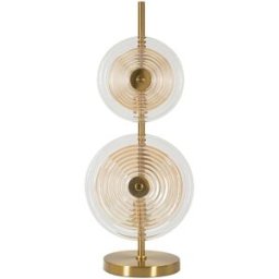Mauro Ferretti Lámpara de mesa de metal y cristal dorado ø 25x63 cm
