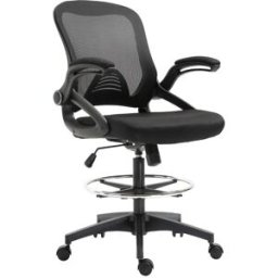 Maison Chic Silla de oficina de tela negra de 64x60x126 cm.