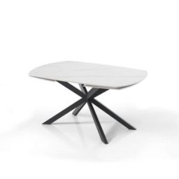 ORESTELUCHETTA Mesa extensible de cerámica blanca mate.