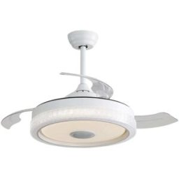 Urban Cocon Ventilador de techo moderno blanco, 3 palas abs reversible, led 32w