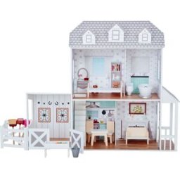 Teamson Casa de muñecas 89.5 cm, blanco/gris