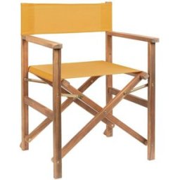 Bizzotto Conjunto de 2 sillas de director en madera y poliéster amarillo
