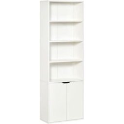Homcom Estantería para libros 59x29x180 cm blanco