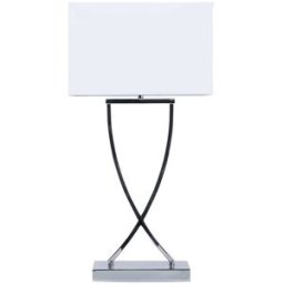 Beliani Lámpara de mesa metal blanco