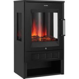 Tectake Chimenea eléctrica, 2 niveles de calefacción, efecto llama, negro