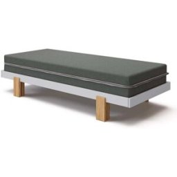 ID Kids Cama nido y colchon madera maciza blanco y madera 80x200 cm