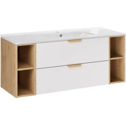 Petits meubles Lavabo individual 120cm 4 huecos mate paneles laminados blanco