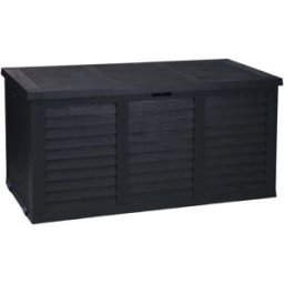 WellHome Baúl de jardín de polipropileno negro 120x52x58cm