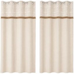 NIYLO Conjunto de 2 cortinas en algodón beige 140x260 cm