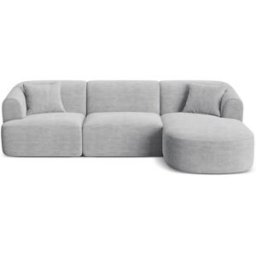 Cosmopolitan Design Sofá esquinero derecho modular 4 plazas pana plata