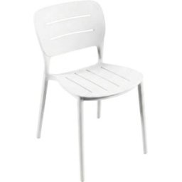 Edenjardin Silla de jardín apilable sin brazos color blanco 43 x 54 x 78,5 cm