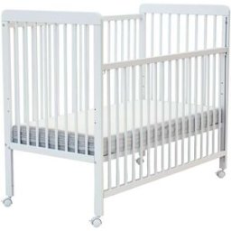 Webaby Cuna bebé con lateral deslizante madera blanco 60 x 120 cm