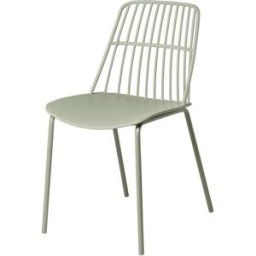 Koketto Home Silla de polipropileno menta con asiento a rayas y patas de metal