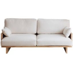 Naan Furniture Sofá dos plazas blanco roto de pino macizo natural 183 cm Barnizado