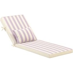 Defora Home Cojín a rayas con pillow para tumbona jardin color violeta