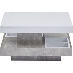 Urban Meuble Mesa de centro giratoria doble en color blanco y gris