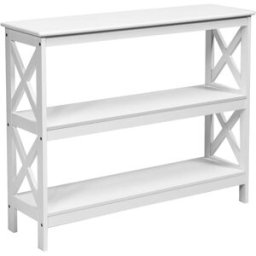 Giantex Mesa de consola blanca de 3 niveles 100X30X80Ccm