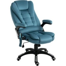 Maison Chic Silla de oficina azul de poliéster de 68x72x120 cm.