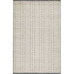 Wecon Home Alfombra tejida a mano lana virgen blanco marfil con diseño 160x230