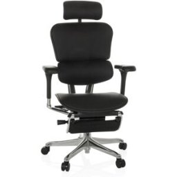 hjh OFFICE Sillón alta gama cuero negro