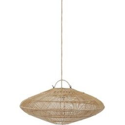 Bazar Bizar Lámpara colgante de hierro y ratán en marrón 75x75x30 cm