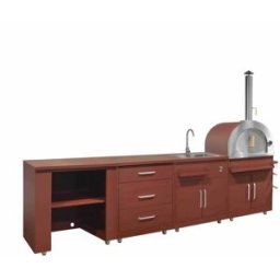 Oviala Cocina exterior de 4 piezas con horno de pizza de ladrillo