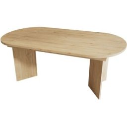 Meubles Cosy Mesa de comedor extensible con esquinas redondeadas, roble