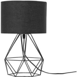 Beliani Lámpara de mesa metal negro