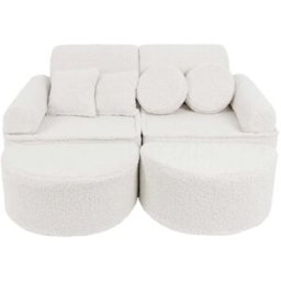 MeowBaby Sofá modular infantil de felpa suave 12 pcs