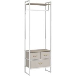 Homcom Perchero de ropa 58.5x30x178 cm madera natural