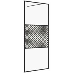 Maison Chic Mampara de ducha accesible vidrio esg claro negro 80x195 cm