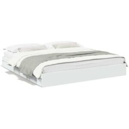 Maison Chic Cama matrimonial con cajones madera blanco 180x200 cm