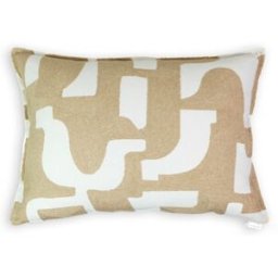 TAPIDECOR Cojín bordado blanco-beige relleno premium 70x50