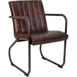 Wanderlust deco Sillón de cuero marrón 50x56x87h cm