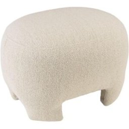 MACABANE Puf con forma de diseño n.º 1 en tejido de rizo pequeño beige