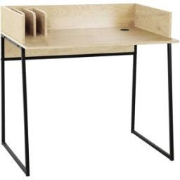 Nordlys Escritorio estilo industrial en acero y madera beige