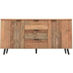 Urban Meuble Consola industrial de madera con 3 cajones