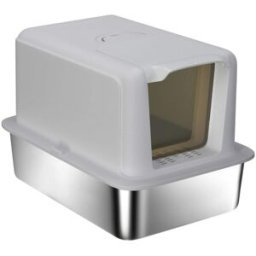 Urban Cocon Arenero para gatos de acero inox con pala, gris