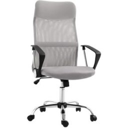 Homcom Silla de oficina 63x65x119 cm gris claro