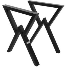 ML-Design 2x patas de mesa industrial 60 x al 72cm acero negro diseño en forma x