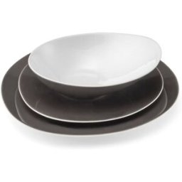 Medard de Noblat Vajilla de 18 piezas porcelana marron clair