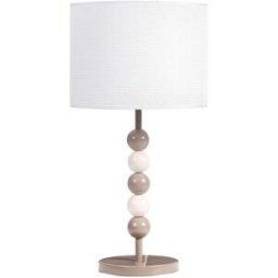 Beliani Lámpara de mesa metal blanco beige
