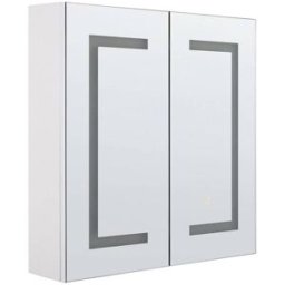 Beliani Mueble de baño con espejo de madera blanco