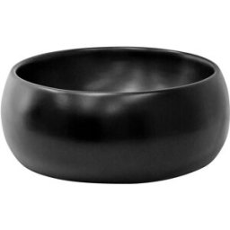 ECD Germany Lavabo negro encimera cerámica juego de desagüe sin rebosadero