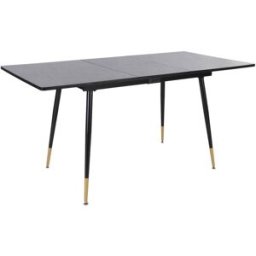 Meubles Cosy Mesa extensible 120 160 cm mdf aspecto madera negro